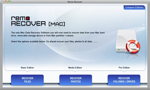 Seagate data recovery on Mac mavericks - Main Window