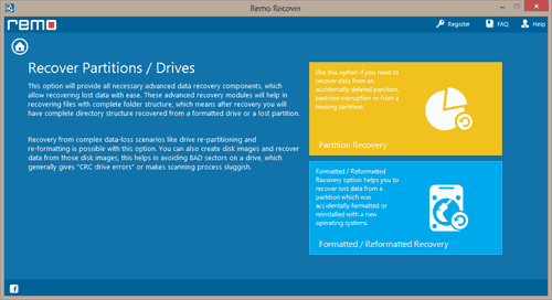 Seagate Recovery for Windows - Choose Partition Recovery